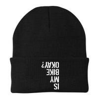 Is My Bike Okay? Upside Down Motorcycle Logo Beanie
