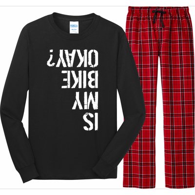 Is My Bike Okay? Upside Down Motorcycle Logo Long Sleeve Pajama Set