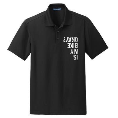 Is My Bike Okay? Upside Down Motorcycle Logo Dry Zone Grid Polo