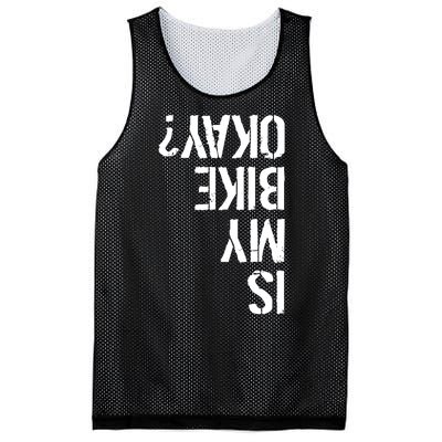 Is My Bike Okay? Upside Down Motorcycle Logo Mesh Reversible Basketball Jersey Tank