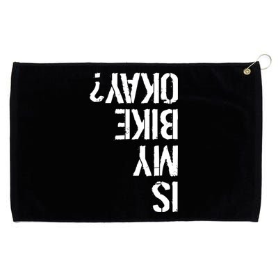 Is My Bike Okay? Upside Down Motorcycle Logo Grommeted Golf Towel