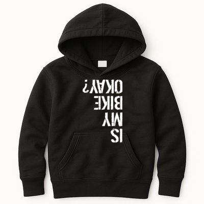 Is My Bike Okay? Upside Down Motorcycle Logo Kids Hoodie