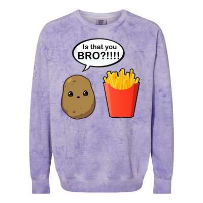 Is That You Bro Funny Cute French Fries Colorblast Crewneck Sweatshirt