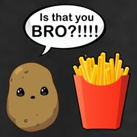 Is That You Bro Funny Cute French Fries 7 Panel Mesh Trucker Snapback Hat