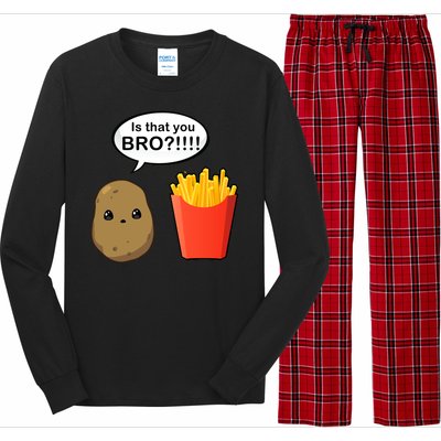 Is That You Bro Funny Cute French Fries Long Sleeve Pajama Set