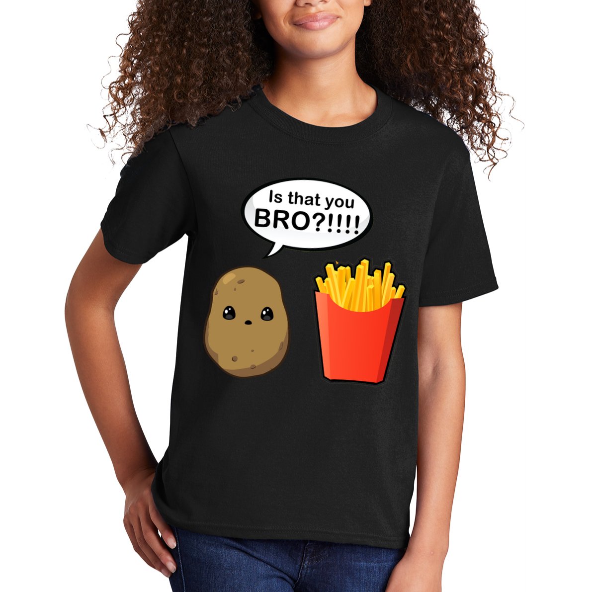 Is That You Bro Funny Cute French Fries Kids T-Shirt