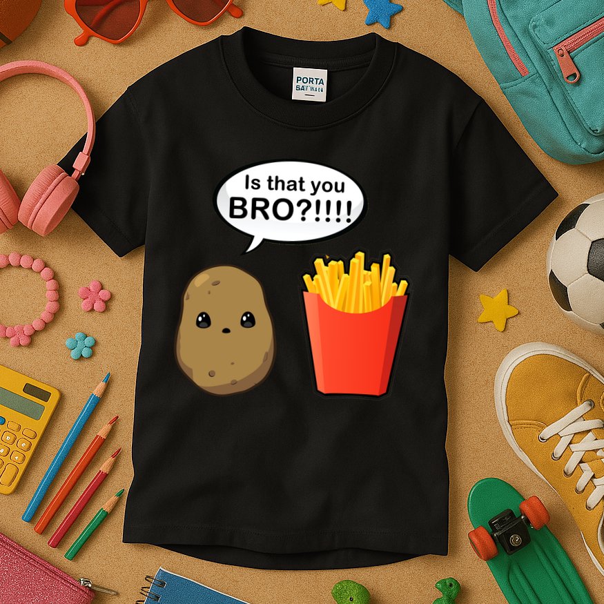 Is That You Bro Funny Cute French Fries Kids T-Shirt