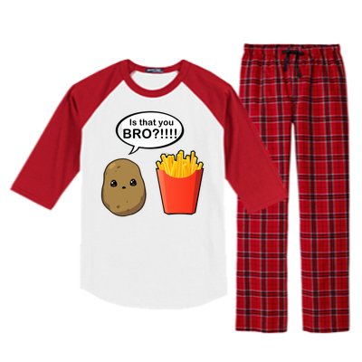 Is That You Bro Funny Cute French Fries Raglan Sleeve Pajama Set