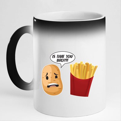 Is That You Bro Funny French Fries 11oz Black Color Changing Mug