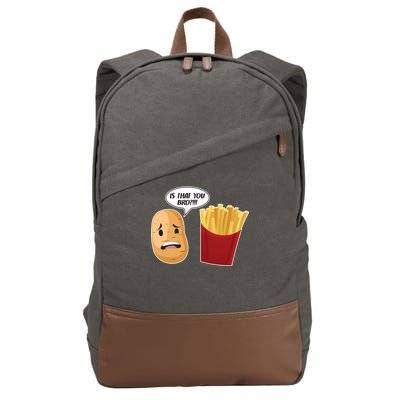 Is That You Bro Funny French Fries Cotton Canvas Backpack