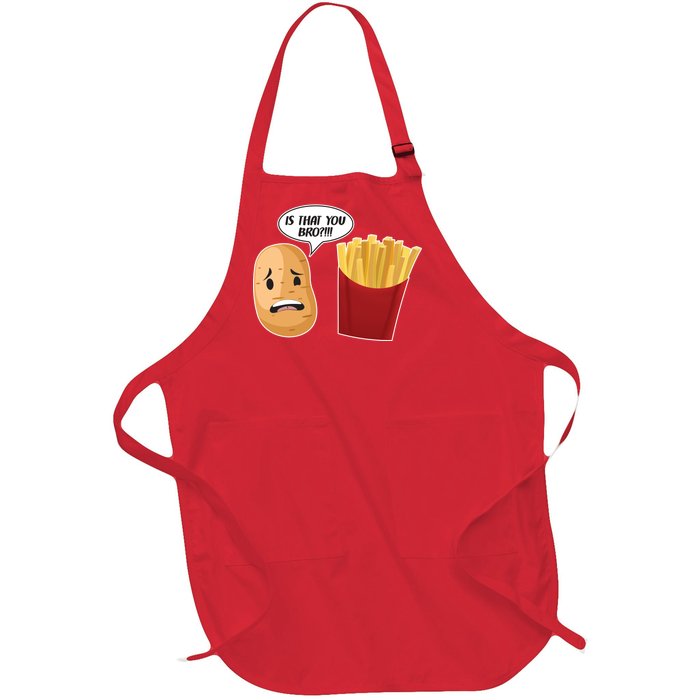 Is That You Bro Funny French Fries Full-Length Apron With Pockets