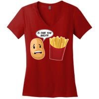 Is That You Bro Funny French Fries Women's V-Neck T-Shirt