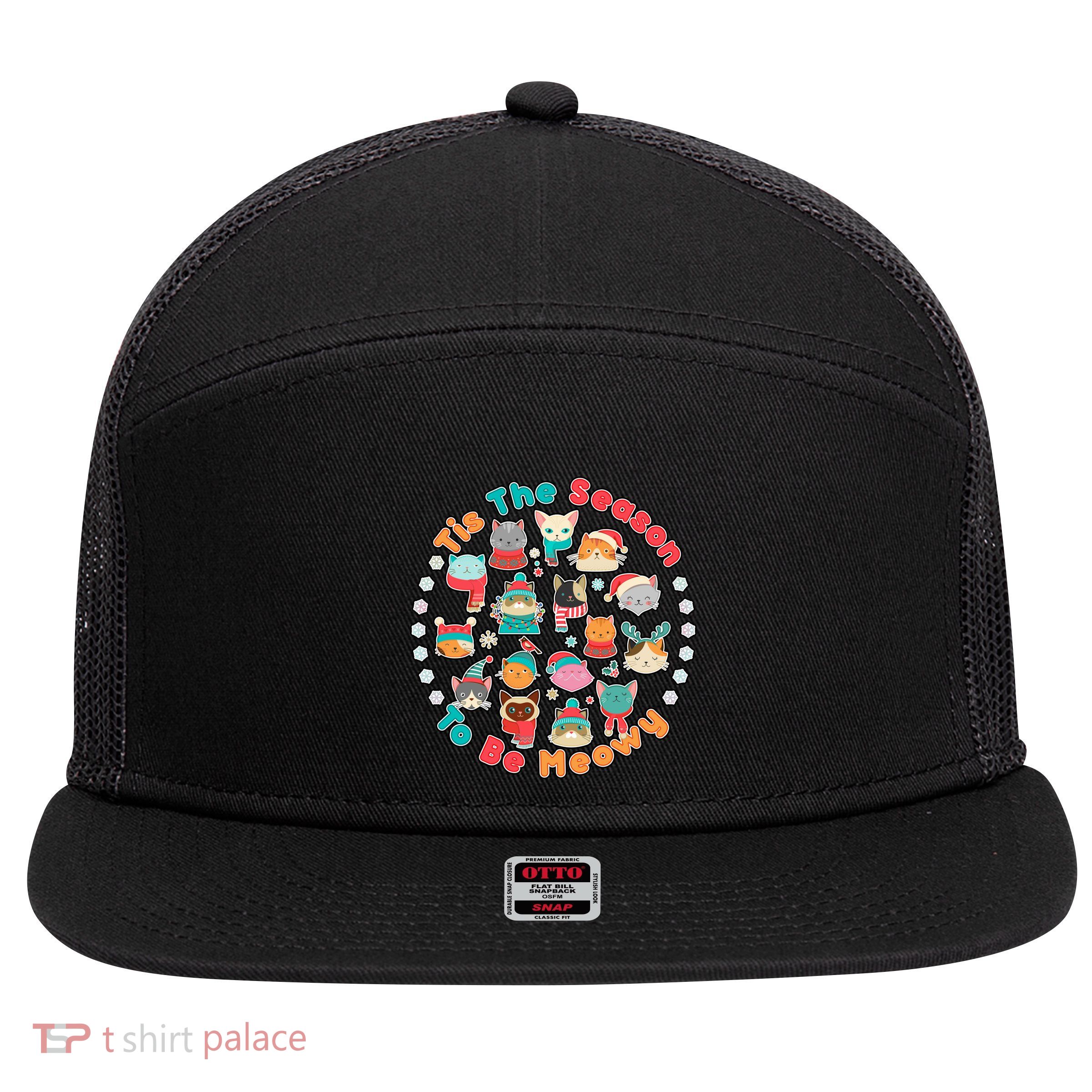 Is The Season To Be Meowy 7 Panel Mesh Trucker Snapback Hat