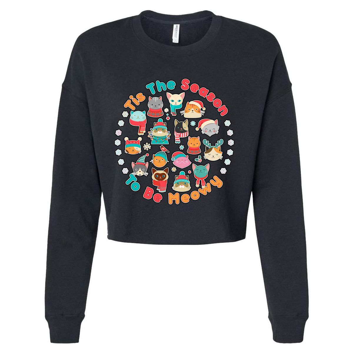 Is The Season To Be Meowy Cropped Pullover Crew