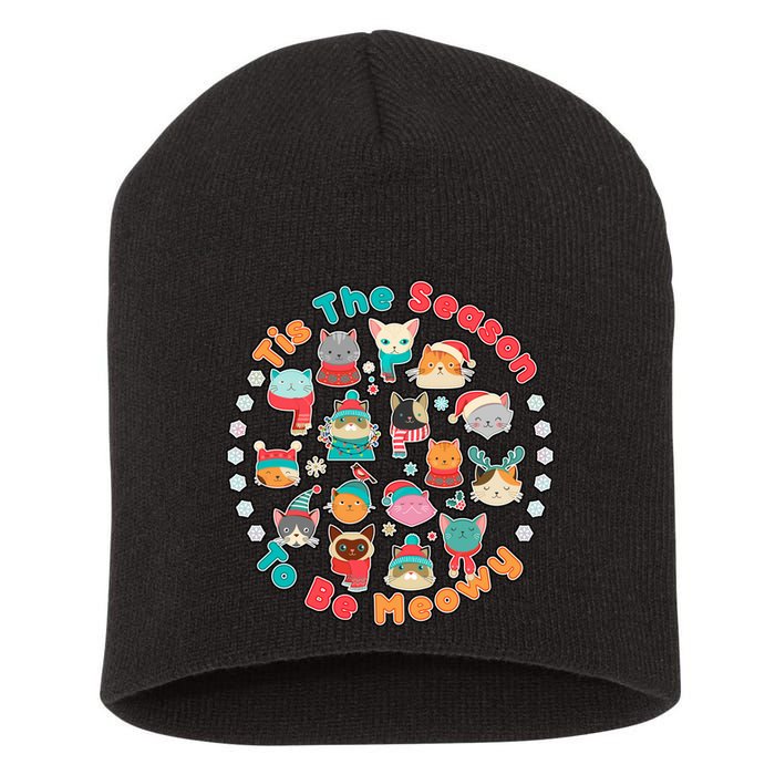 Is The Season To Be Meowy Short Acrylic Beanie