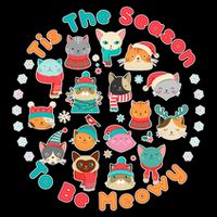 Is The Season To Be Meowy Short Acrylic Beanie