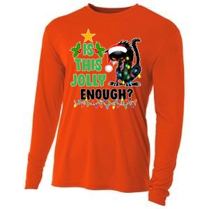 Is This Jolly Enough Funny Christmas Cat Cooling Performance Long Sleeve Crew