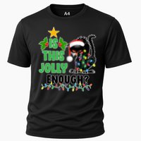 Is This Jolly Enough Funny Christmas Cat Cooling Performance Crew T-Shirt