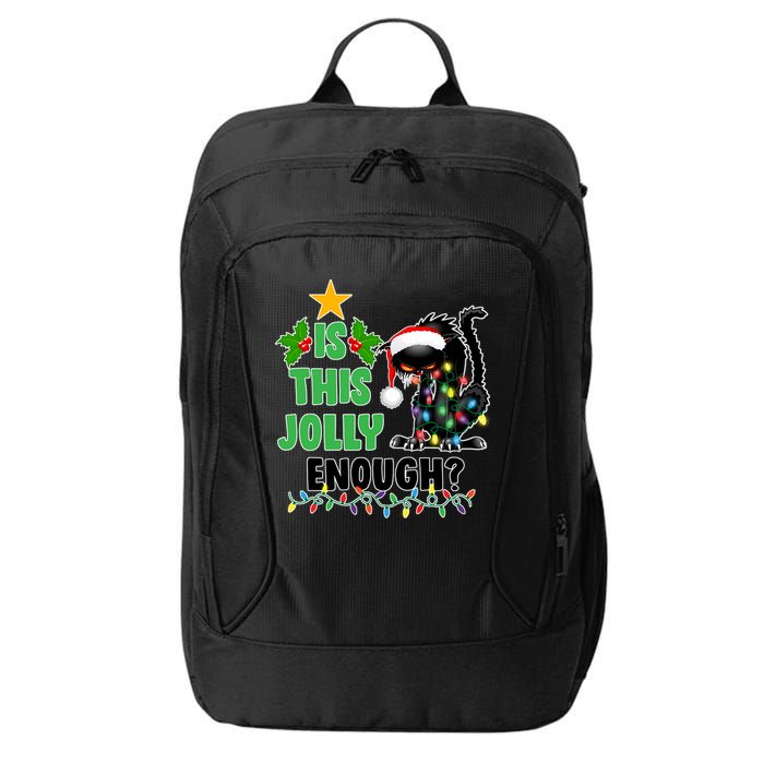 Is This Jolly Enough Funny Christmas Cat City Backpack