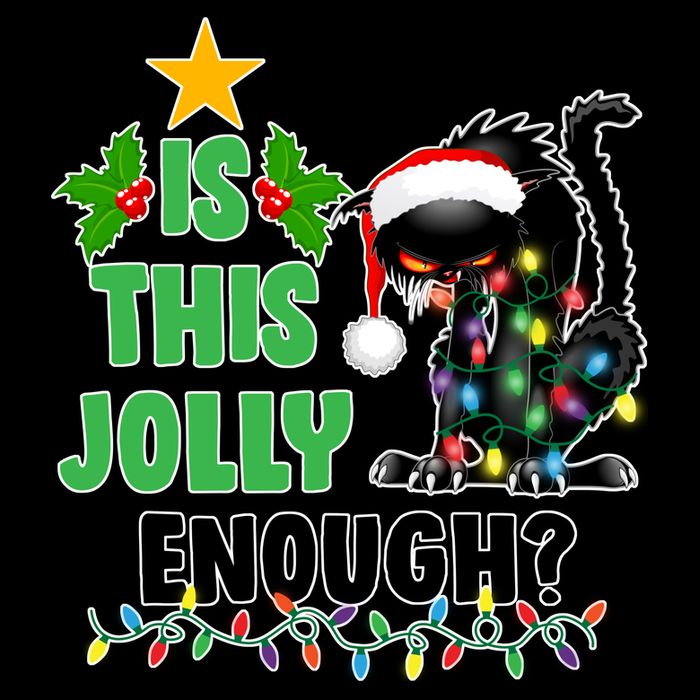 Is This Jolly Enough Funny Christmas Cat City Backpack
