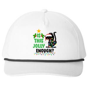 Is This Jolly Enough Funny Christmas Cat Snapback Five-Panel Rope Hat