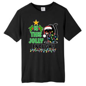 Is This Jolly Enough Funny Christmas Cat Tall Fusion ChromaSoft Performance T-Shirt