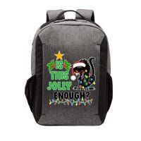 Is This Jolly Enough Funny Christmas Cat Vector Backpack