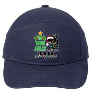 Is This Jolly Enough Funny Christmas Cat 7-Panel Snapback Hat