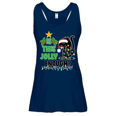 Is This Jolly Enough Funny Christmas Cat Ladies Essential Flowy Tank