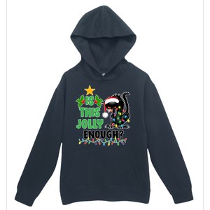 Is This Jolly Enough Funny Christmas Cat Urban Pullover Hoodie