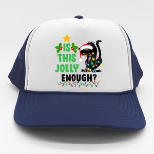 Is This Jolly Enough Funny Christmas Cat Trucker Hat