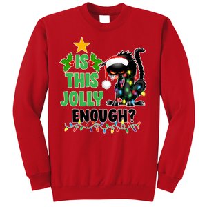 Is This Jolly Enough Funny Christmas Cat Sweatshirt