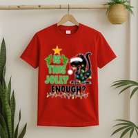 Is This Jolly Enough Funny Christmas Cat T-Shirt