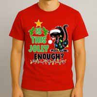 Is This Jolly Enough Funny Christmas Cat T-Shirt