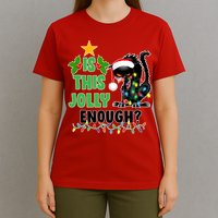 Is This Jolly Enough Funny Christmas Cat T-Shirt