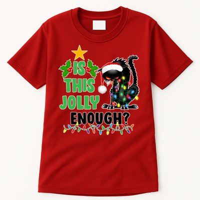 Is This Jolly Enough Funny Christmas Cat Tall T-Shirt