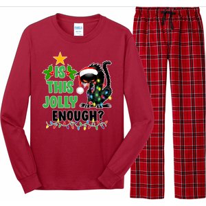 Is This Jolly Enough Funny Christmas Cat Long Sleeve Pajama Set