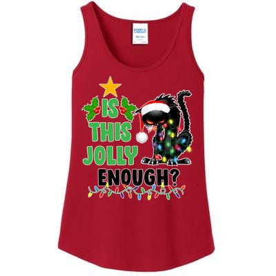 Is This Jolly Enough Funny Christmas Cat Ladies Essential Tank