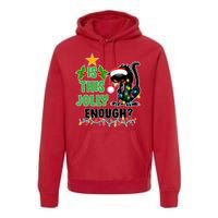 Is This Jolly Enough Funny Christmas Cat Premium Hoodie