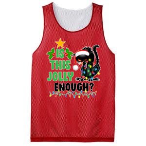 Is This Jolly Enough Funny Christmas Cat Mesh Reversible Basketball Jersey Tank