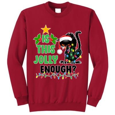 Is This Jolly Enough Funny Christmas Cat Tall Sweatshirt