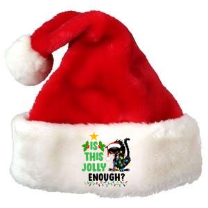 Is This Jolly Enough Funny Christmas Cat Premium Christmas Santa Hat