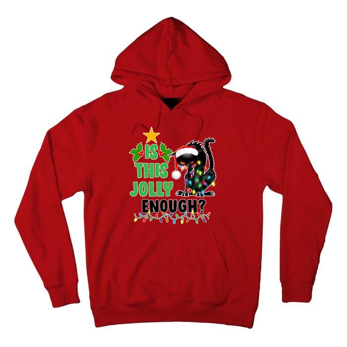 Is This Jolly Enough Funny Christmas Cat Tall Hoodie