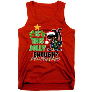 Is This Jolly Enough Funny Christmas Cat Tank Top