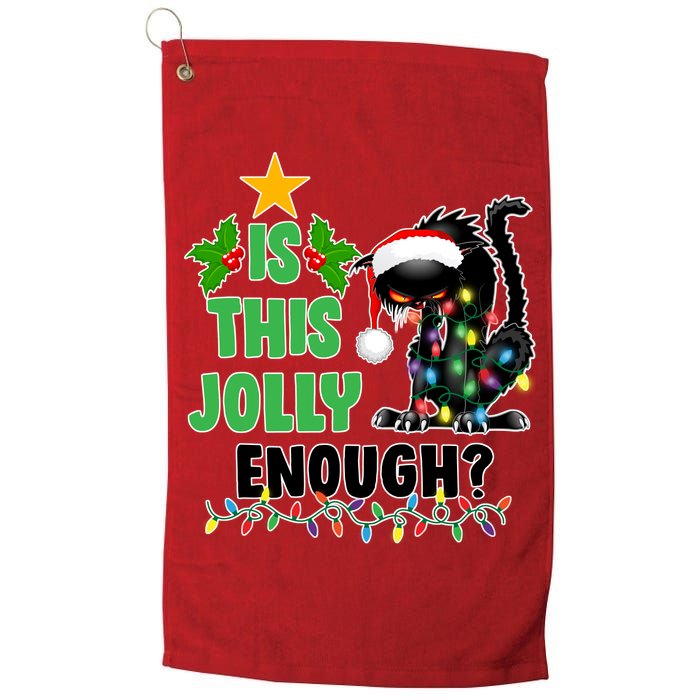 Is This Jolly Enough Funny Christmas Cat Golf Towel