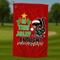 Is This Jolly Enough Funny Christmas Cat Golf Towel