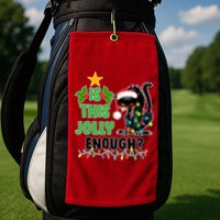 Is This Jolly Enough Funny Christmas Cat Golf Towel