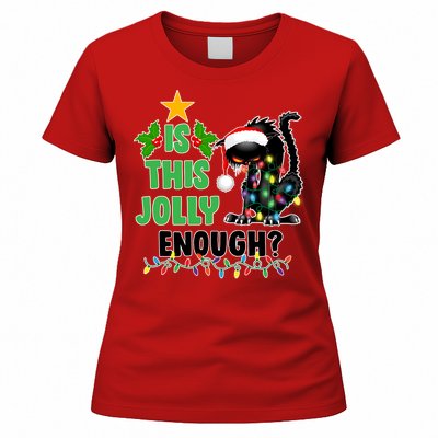 Is This Jolly Enough Funny Christmas Cat Women's T-Shirt