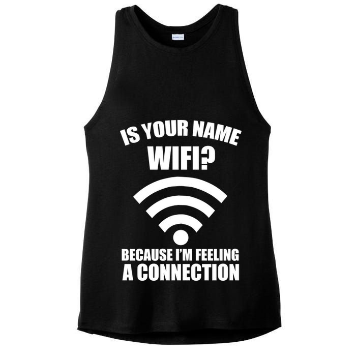 Is Your Name Wifi Because I'm Feeling A Connection Ladies PosiCharge Tri-Blend Wicking Tank