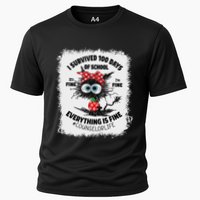 I Survived 100 Days Of School Its Fine Counselor Bleached Performance Shirt